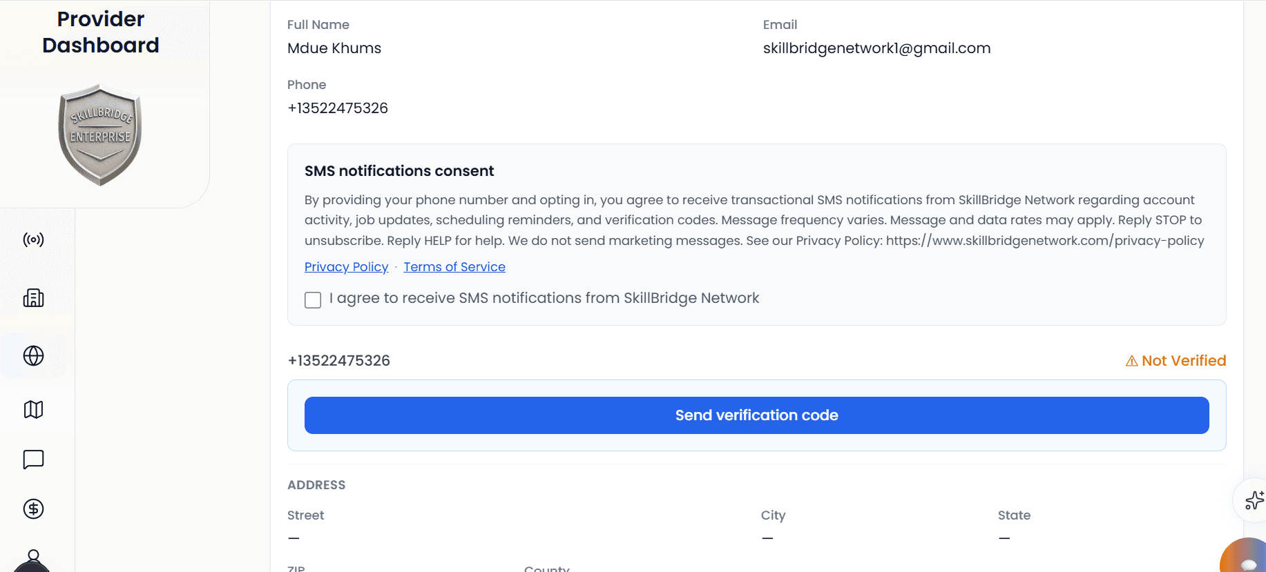 Business profile editor and update experience on SkillBridge